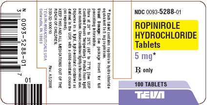 Ropinirole Hydrochloride Tablets 5 mg 100s Label
