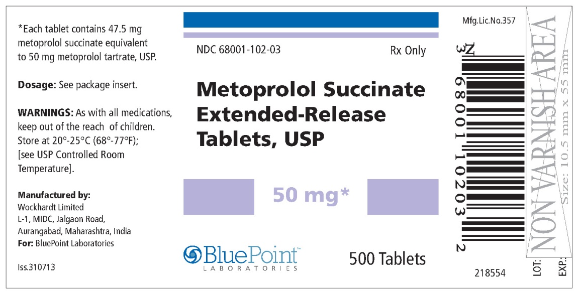 Metoprolol Succinate ER Tablets, USP 50mg 500ct