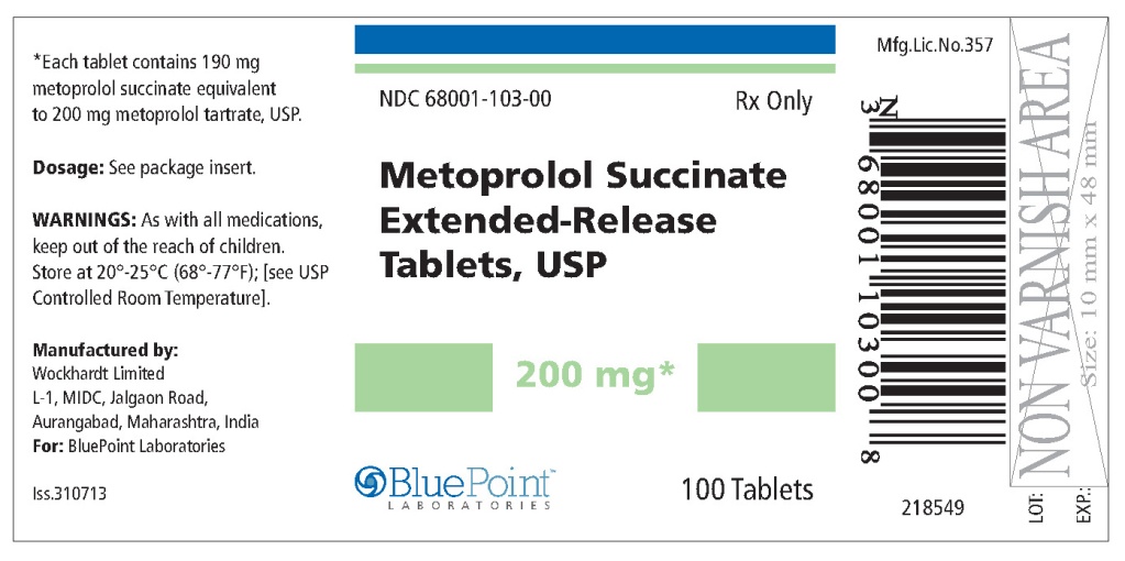 Metoprolol Succinate ER Tablets, USP 200mg 100ct