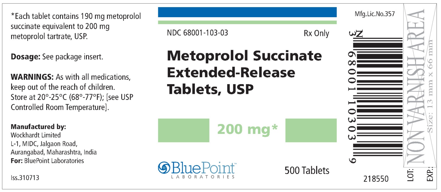 Metoprolol Succinate ER Tablets, USP 200mg 500ct