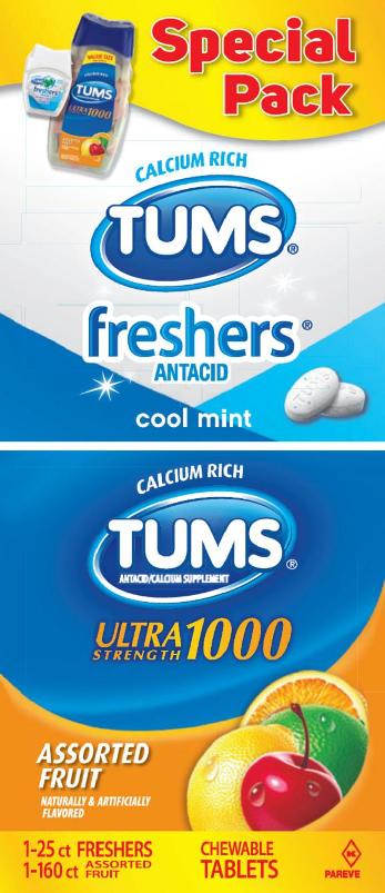 Tums Ultra 160 count & Freshers 25 count carton
