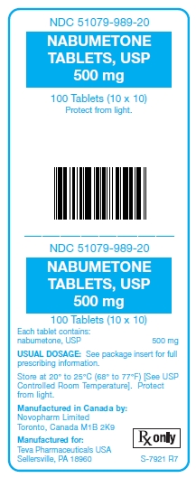 Nabumetone 500 mg Tablets Unit Carton Label