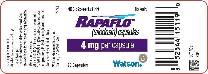 Rapaflo (silodosin) capsules 4 mg bottle label 90 capsules.