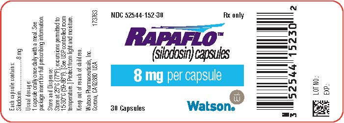Rapaflo (silodosin) capsules 8 mg bottle label 30 capsules.