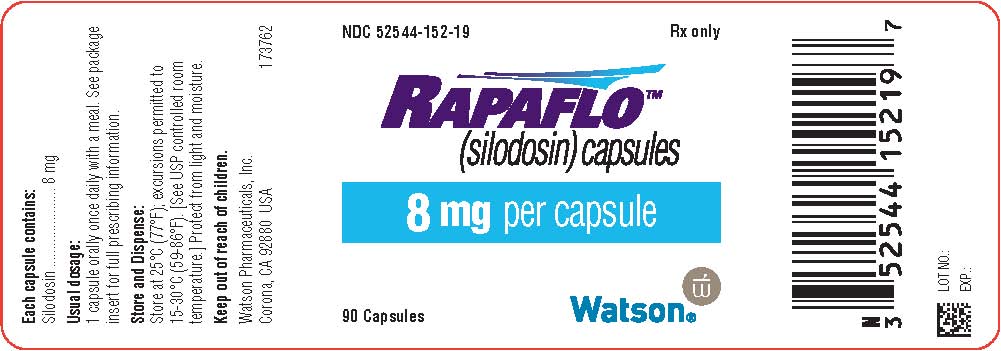 Rapaflo (silodosin) capsules 8 mg bottle label 90 capsules.
