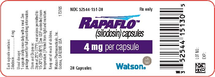 Rapaflo (silodosin) capsules 4 mg bottle label 30 capsules.