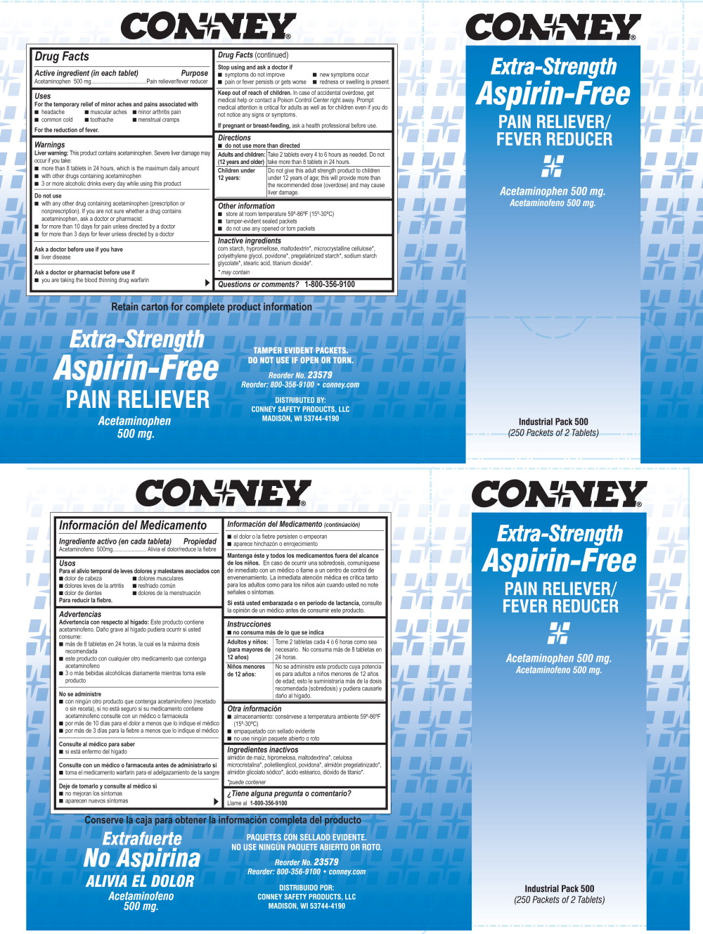 Conney Aspirin-Free 500 mg Label
