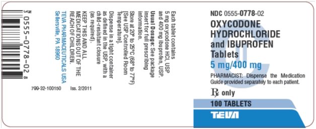 Oxycodone Hydrochloride and Ibuprofen 5 mg/400 mg, 100s Label