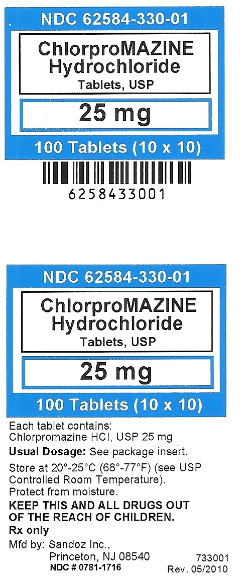 Chlopromazine Hydrochloride 25 mg label