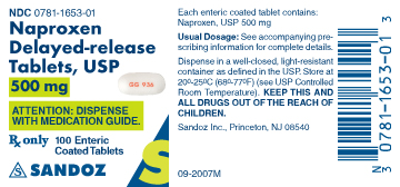 Naproxen 500 mg Delayed-release Label