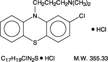 Chlorpromazine hydrochloride structural formula
