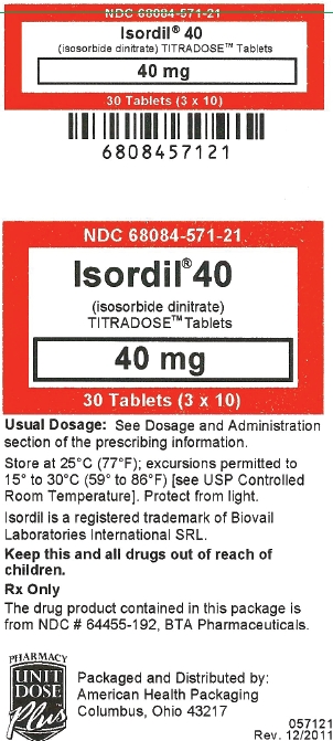 Isordil (isosorbide dinitrate) 40 mg tablets (3x10)