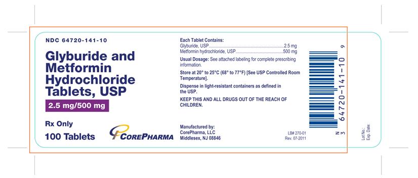 Glyburide and Metformin HCl Tablets, USP 2.5 mg/500 mg - 100 ct.