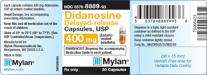 Didanosine Delayed-release Capules, USP 400 mg Bottle Label