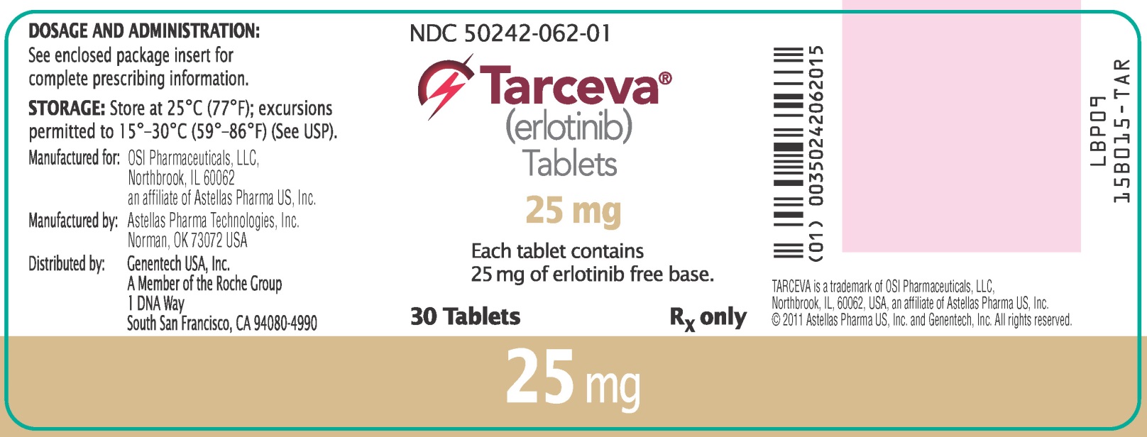 25 mg Tarceva Label