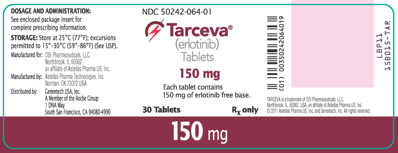 150 mg Tarceva Label