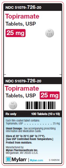 Topiramate 25 mg Tablets Unit Carton Label