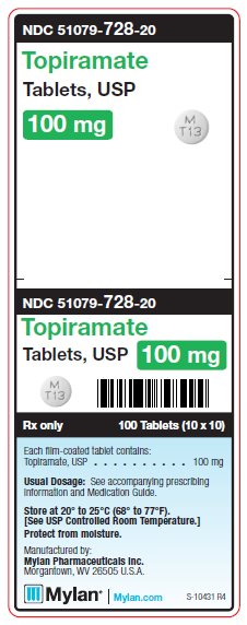 Topiramate 100 mg Tablets Unit Carton Label