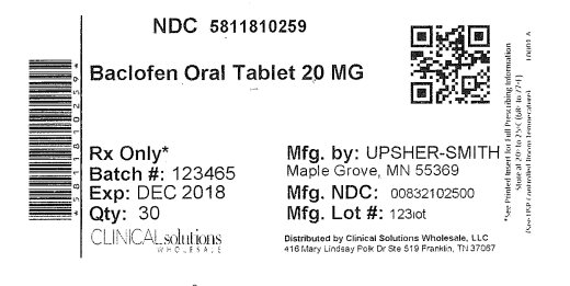 Baclofen 20mg tablet 90 count plastic bottle