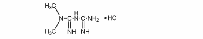 Metformin Hydrochloride Structural Formula 