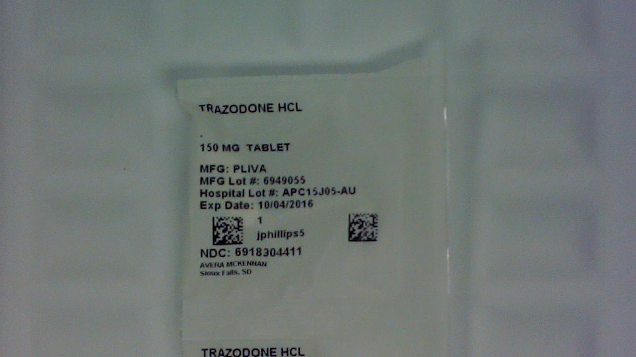 Trazodone 150 mg tablet label