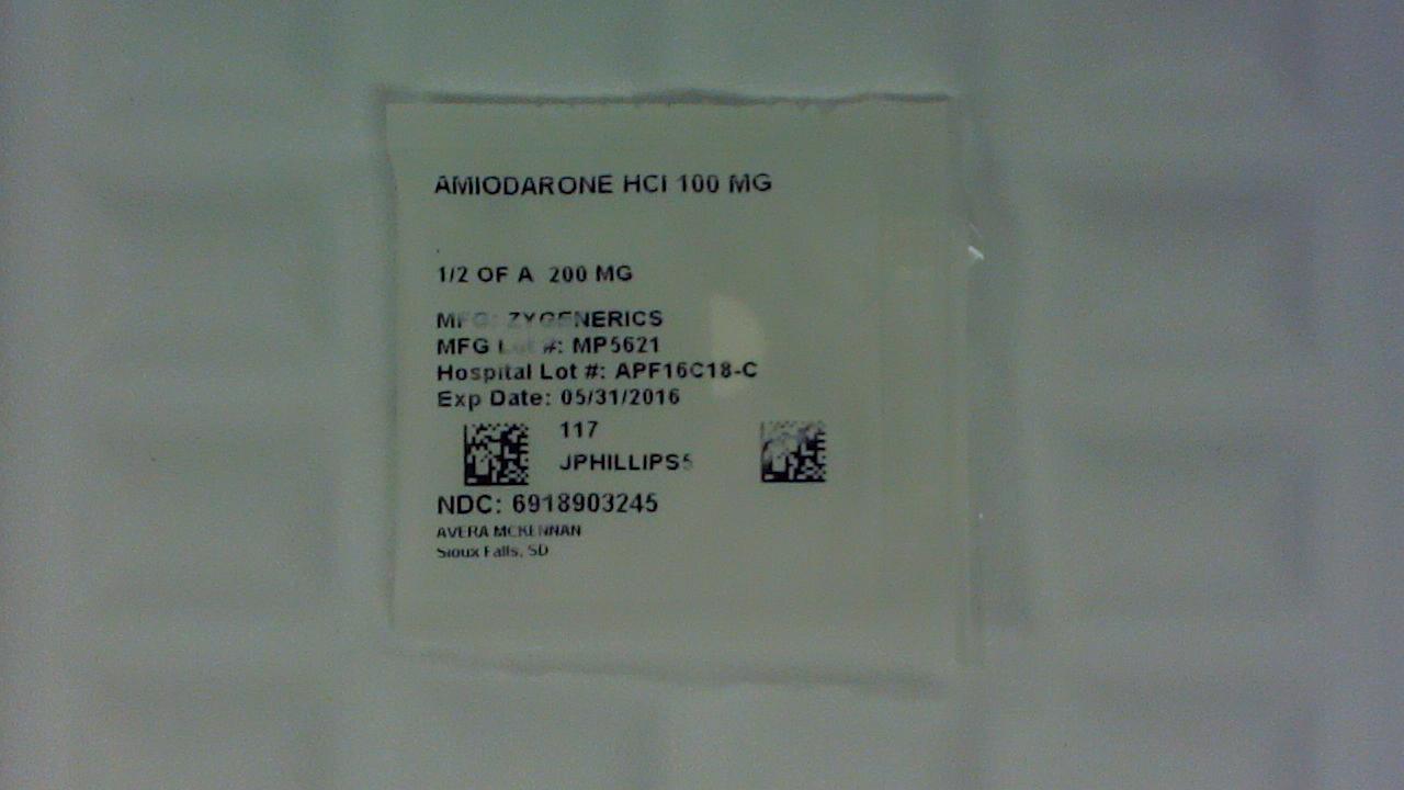 Amiodarone 100 mg 1/2 tablet