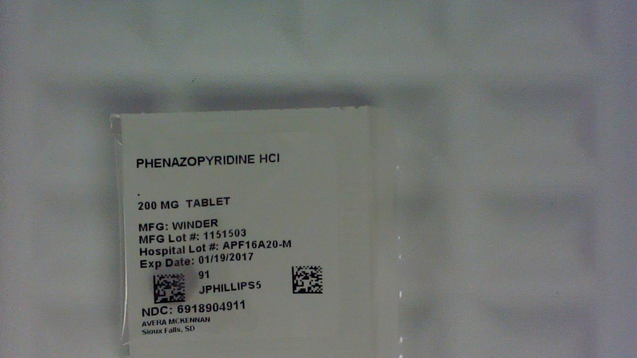 Phenazopyridine 200 mg tablet