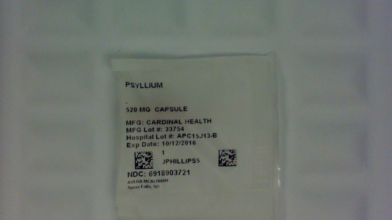 Psyllium 520 mg capsule label