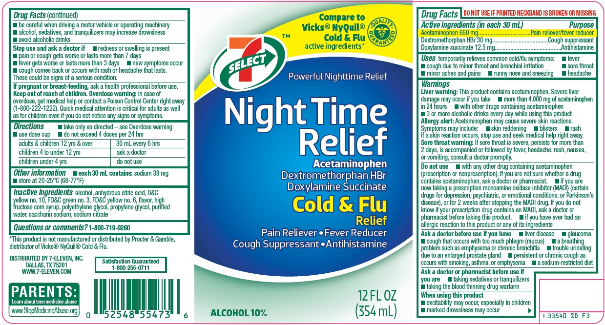 7 Select Night Time Relief | Acetaminophen, Dextromethorphan Hbr, Doxylamine Succinate Solution Breastfeeding