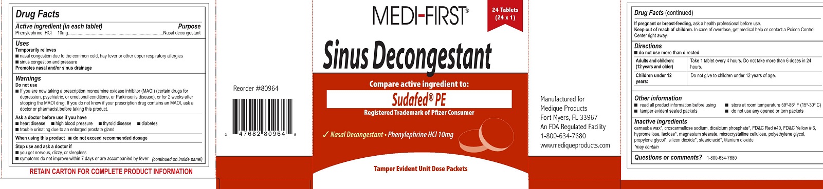 Medi-first Plus Sinus Decongestant | Phenylephrine Hydrochloride Tablet while Breastfeeding