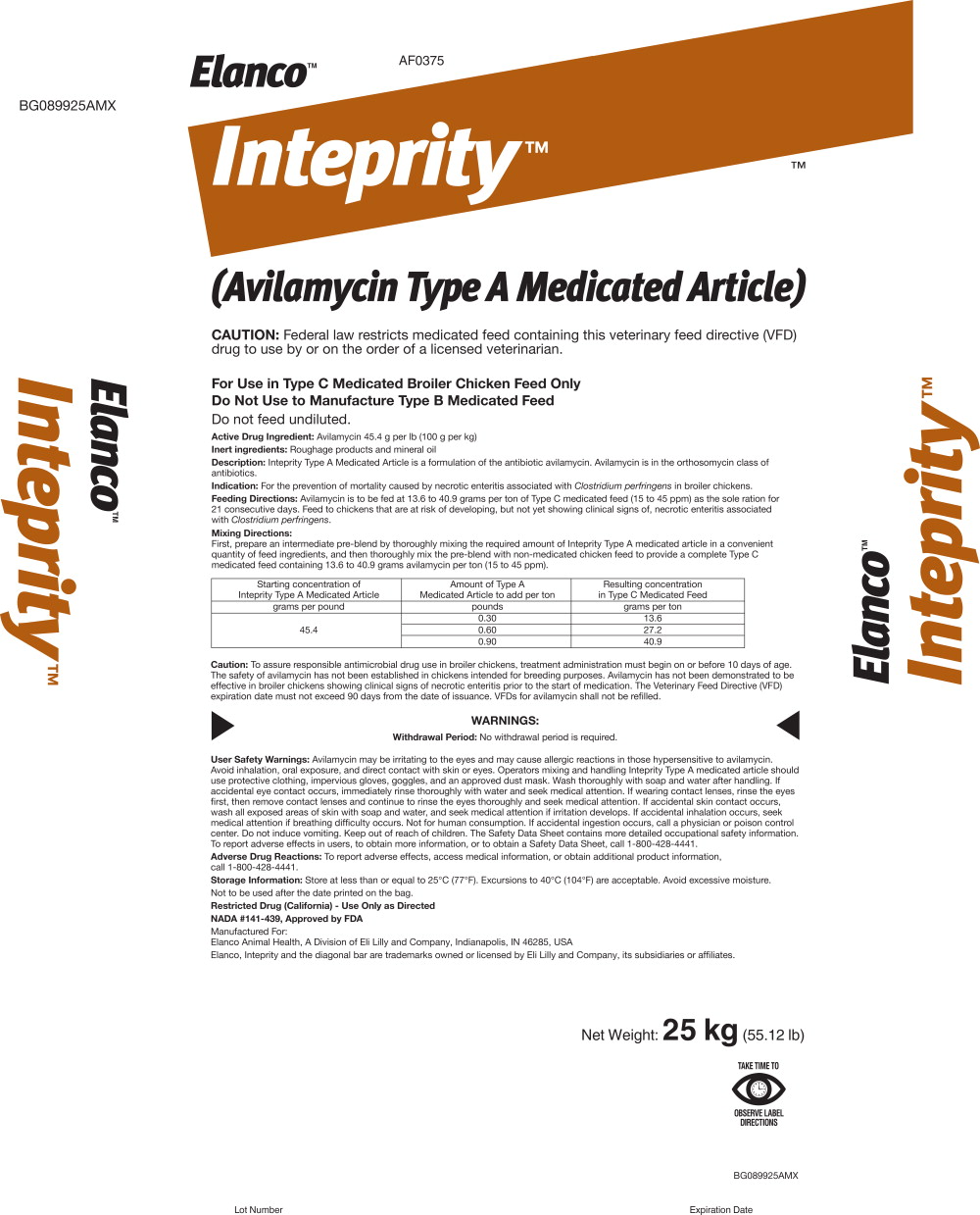 Principal Display Panel - 100 g/kg Bag Label
