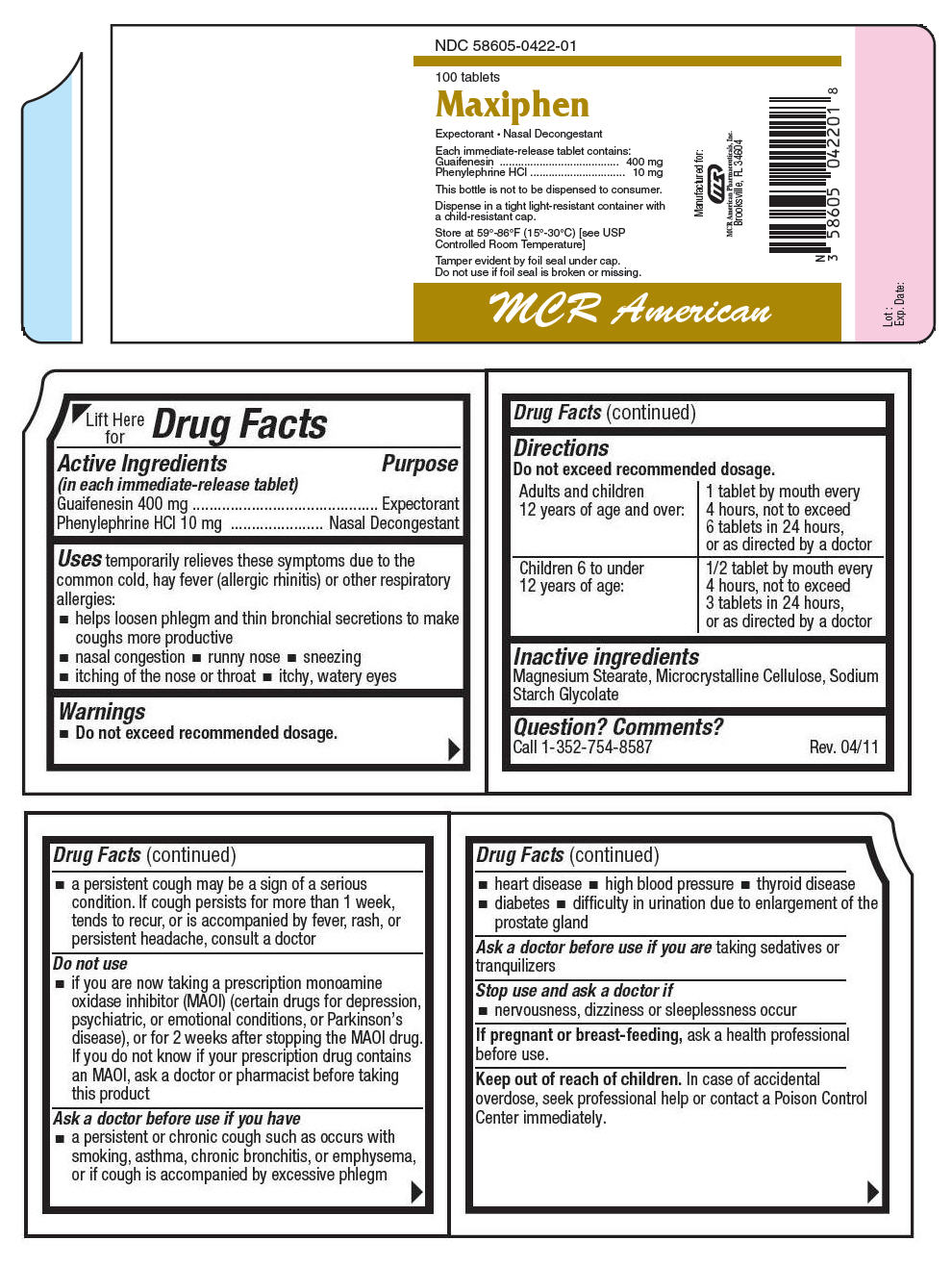 Maxiphen | Guaifenesin And Phenylephrine Hydrochloride Tablet while Breastfeeding