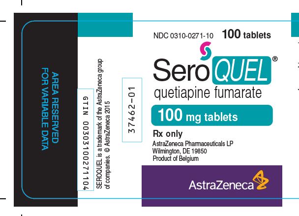 Seroquel 100 mg 100 tablet bottle label