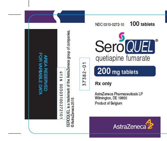 Seroquel 200 mg 100 tablet bottle label