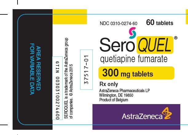 Seroquel 300 mg 60 tablet bottle label