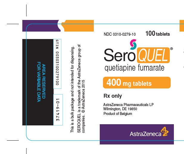 Seroquel 400 mg 100 tablet bottle label