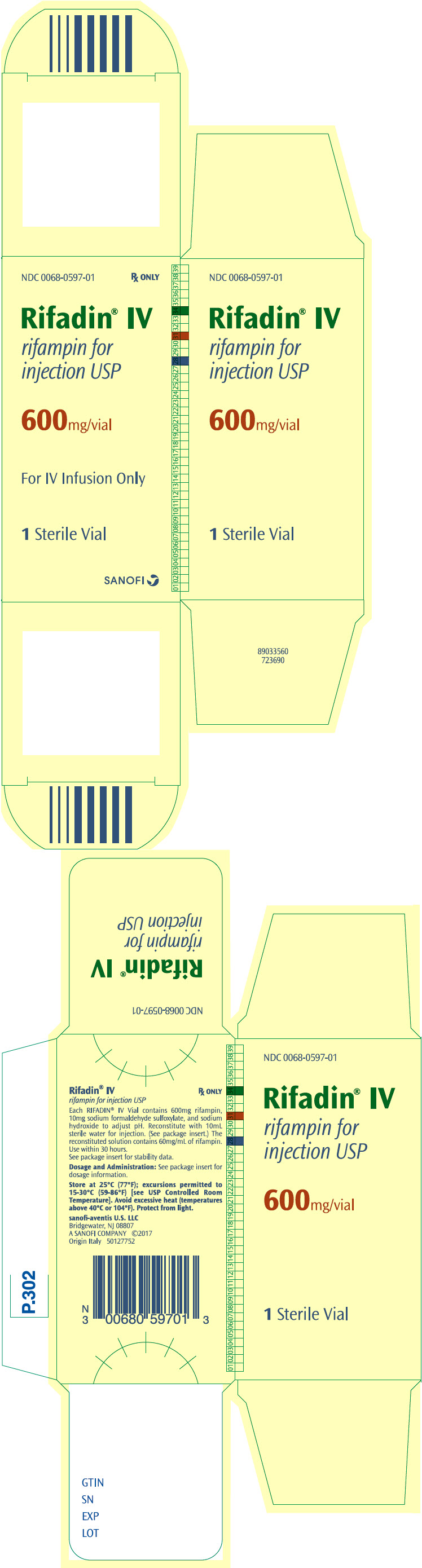 PRINCIPAL DISPLAY PANEL - 600 mg Vial Carton