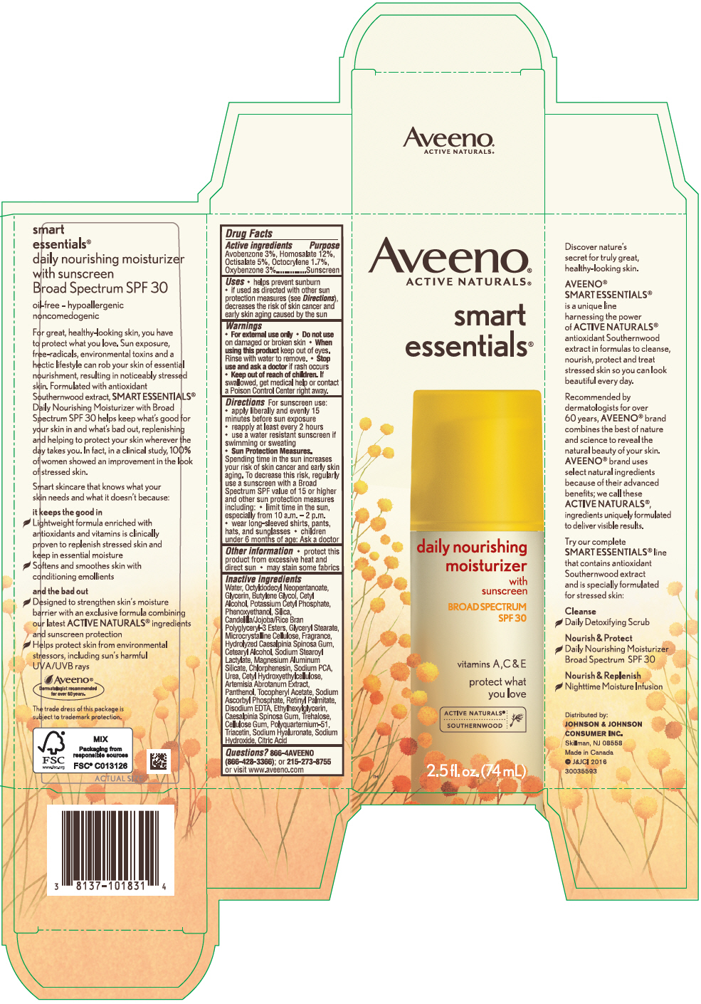 Aveeno Active Naturals Smart Essentials Daily Nourishing Moisturizer Sunscreen Broad Spectrum Spf30 | Avobenzone, Homosalate, Octisalate, Octocrylene, And Oxybenzone Lotion while Breastfeeding