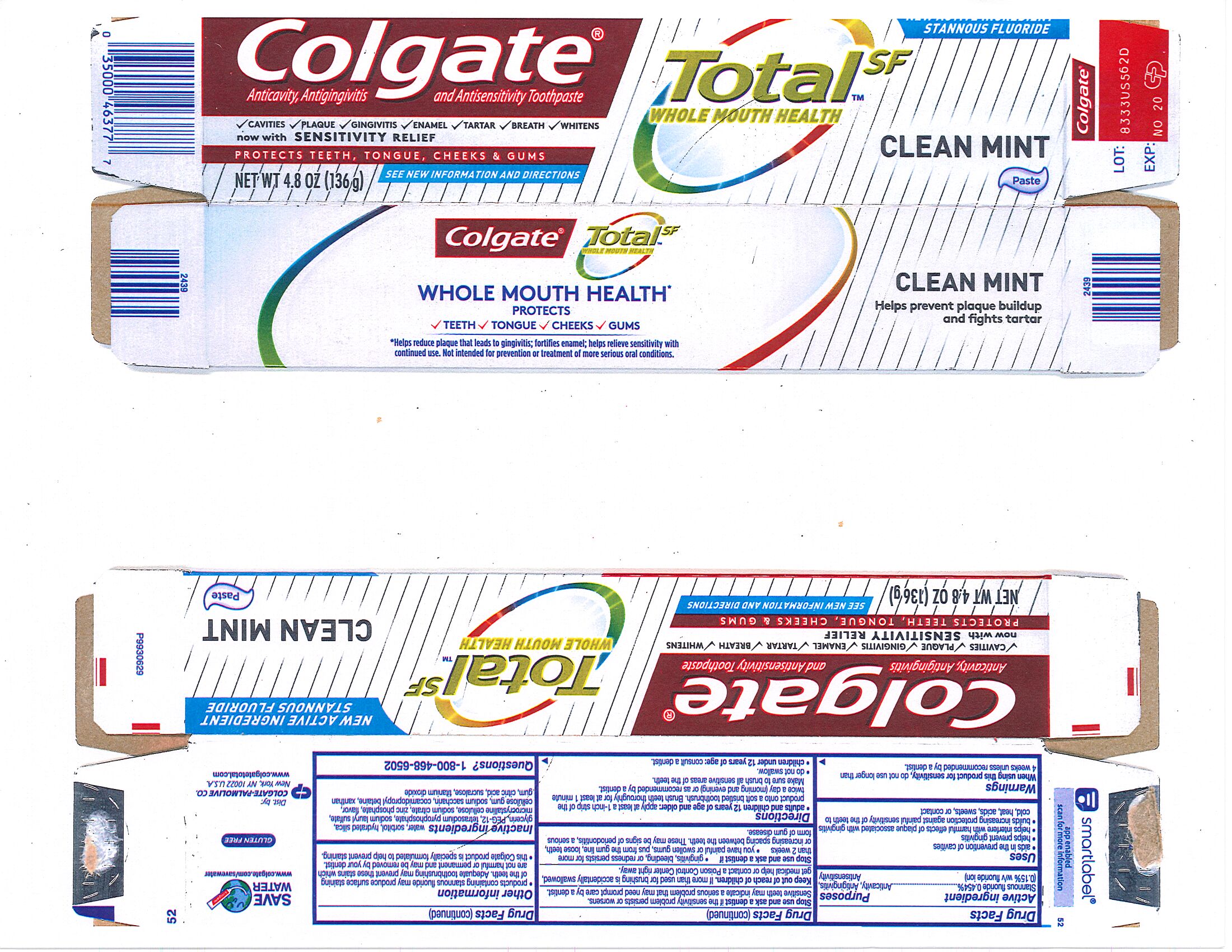 Colgate Total Sf Clean Mint | Stannous Fluoride Paste, Dentifrice Breastfeeding