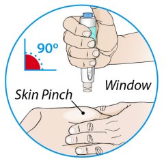 Autoinjector 90 degree angle