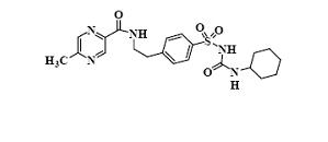 Structural formula for glipizide