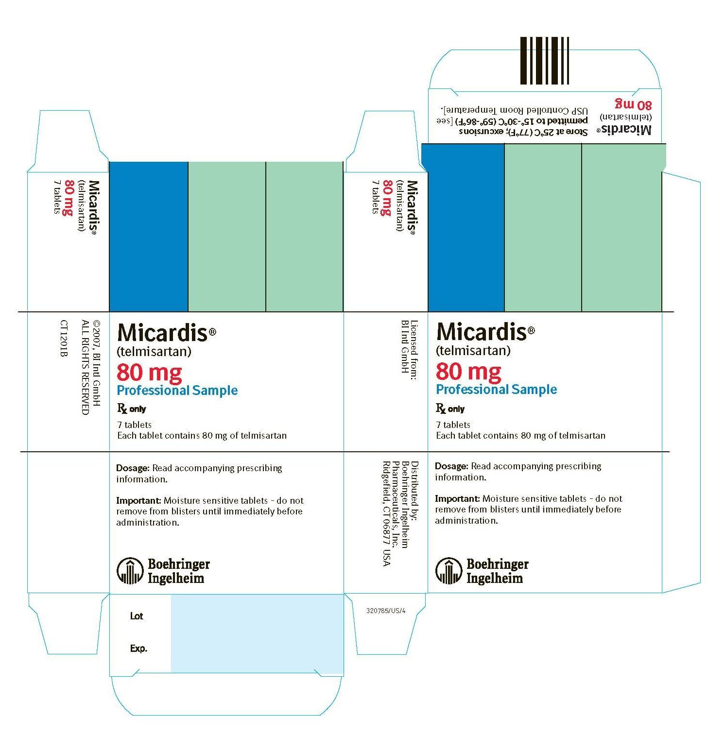 Micardis 80 mg 7 Tablets NDC 0597-0041-70