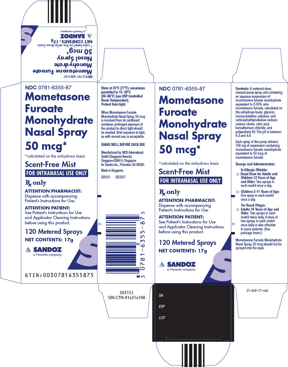 PRINCIPAL DISPLAY PANEL - 17 g Bottle Carton