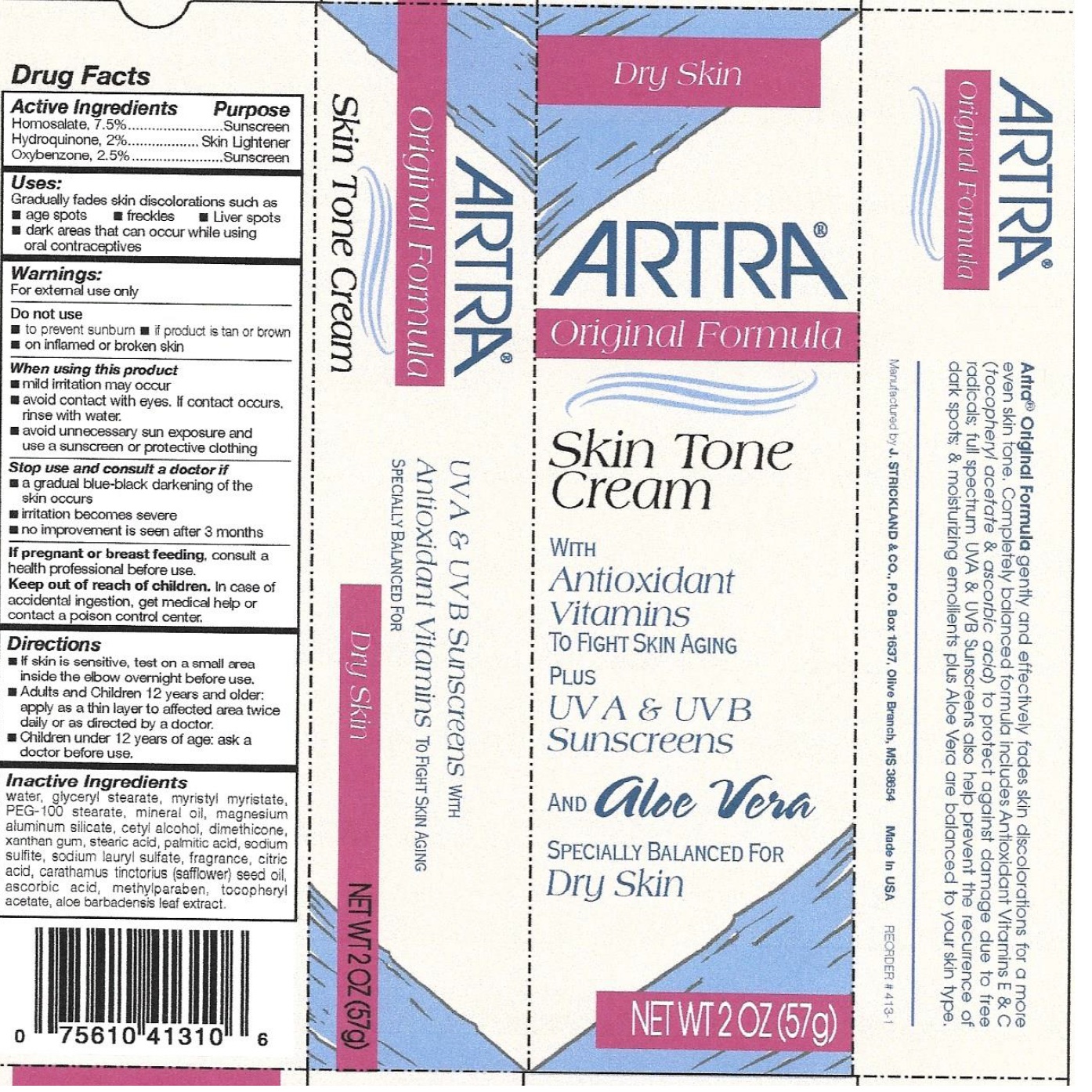 Artra Skin Tone For Dry Skin | Hydroquinone, Homosalate, Oxybenzone Cream Breastfeeding