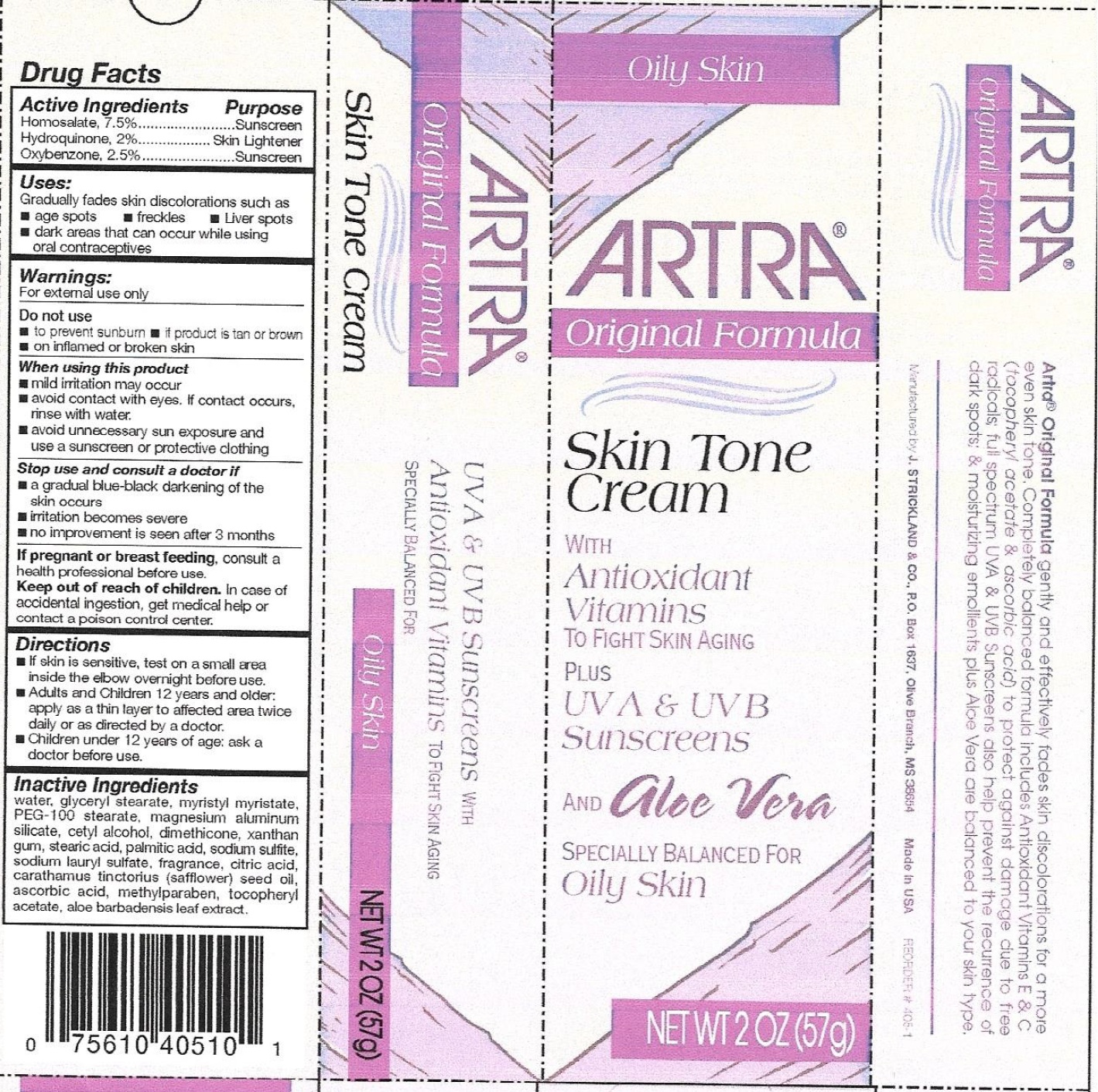 Artra Skin Tone For Oily Skin | Hydroquinone, Homosalate, Oxybenzone Cream Breastfeeding