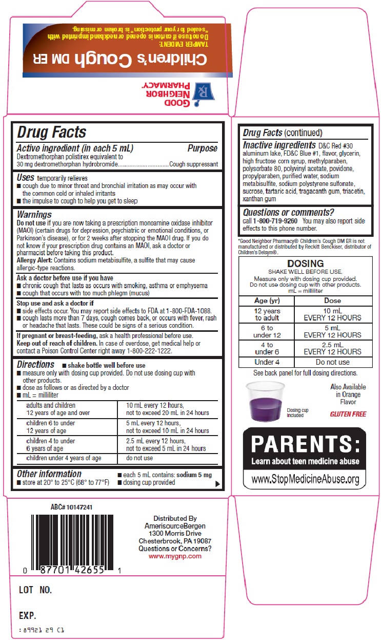 Is Good Neighbor Pharmacy Cough Dm Er Childrens | Dextromethorphan Polistirex Suspension safe while breastfeeding