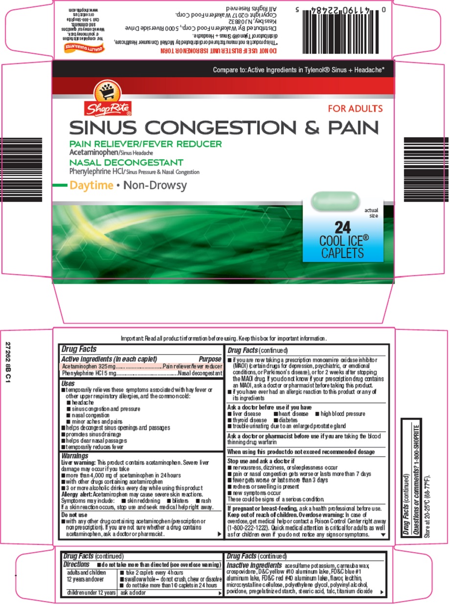 Shoprite Sinus Congestion And Pain | Acetaminophen, Phenylephrine Hcl Tablet while Breastfeeding