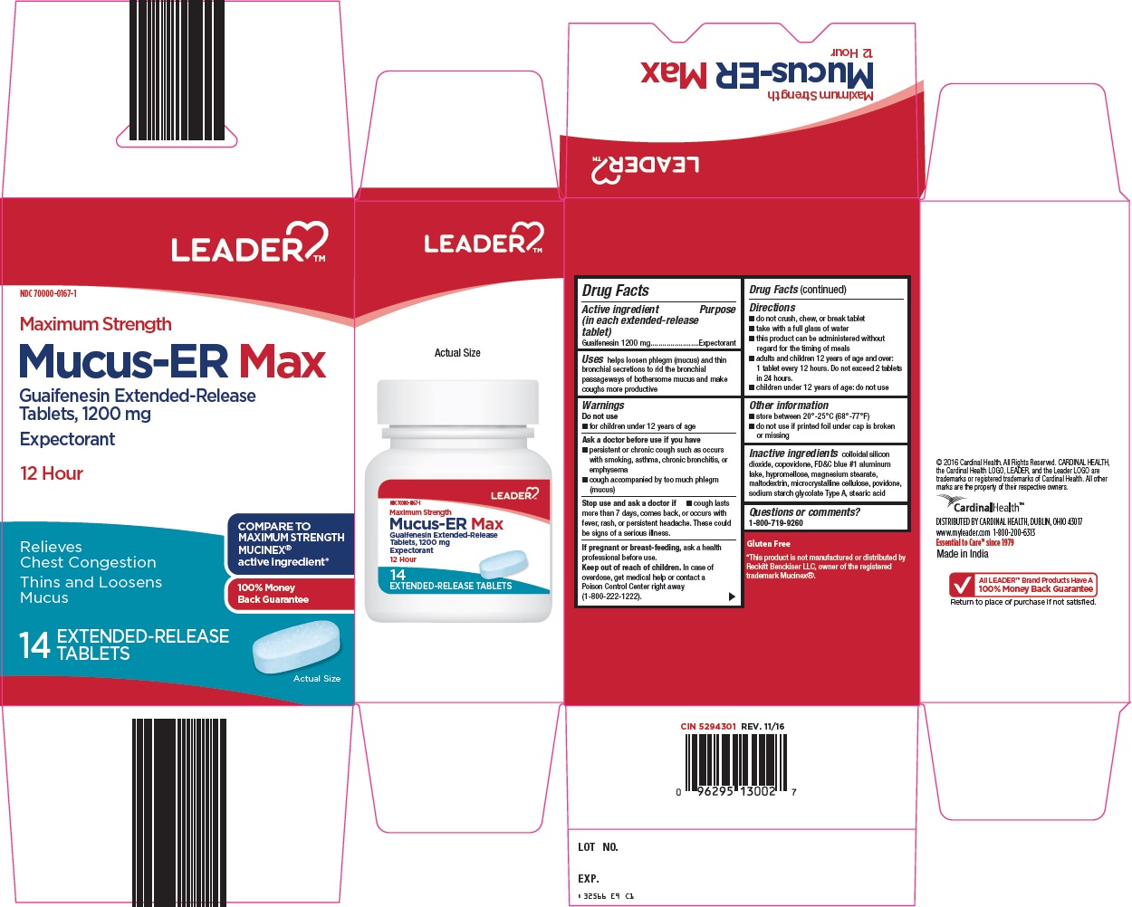 Leader Mucus Er Max | Guaifenesin Tablet, Extended Release Breastfeeding