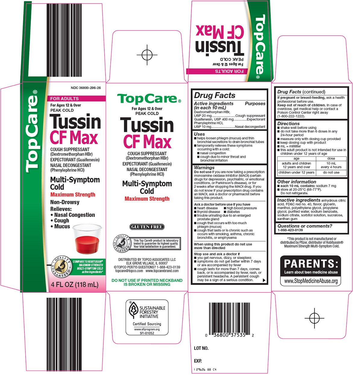 Topcare Tussin Cf Max | Dextromethorphan Hbr, Guaifenesin, Phenylephrine Hcl Suspension while Breastfeeding