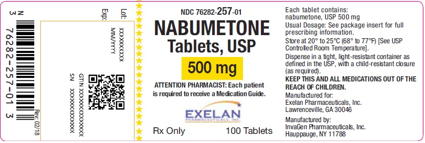 Nabumetone tablets, USP, 500 mg, 100 count InvaGen 